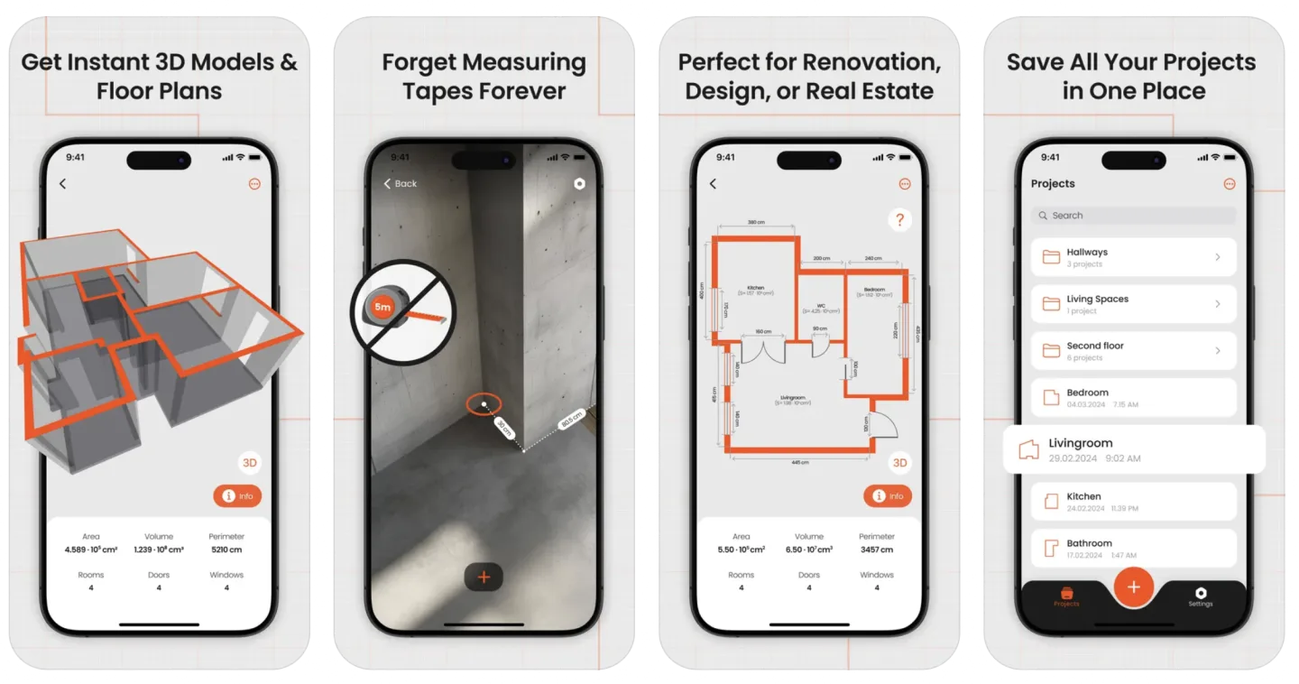 3D Room Scanner & Floor Plan app listing screenshot