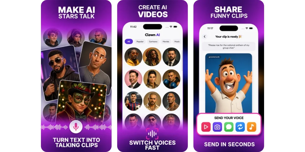 Clown AI: Voice Generator App app listing screenshot