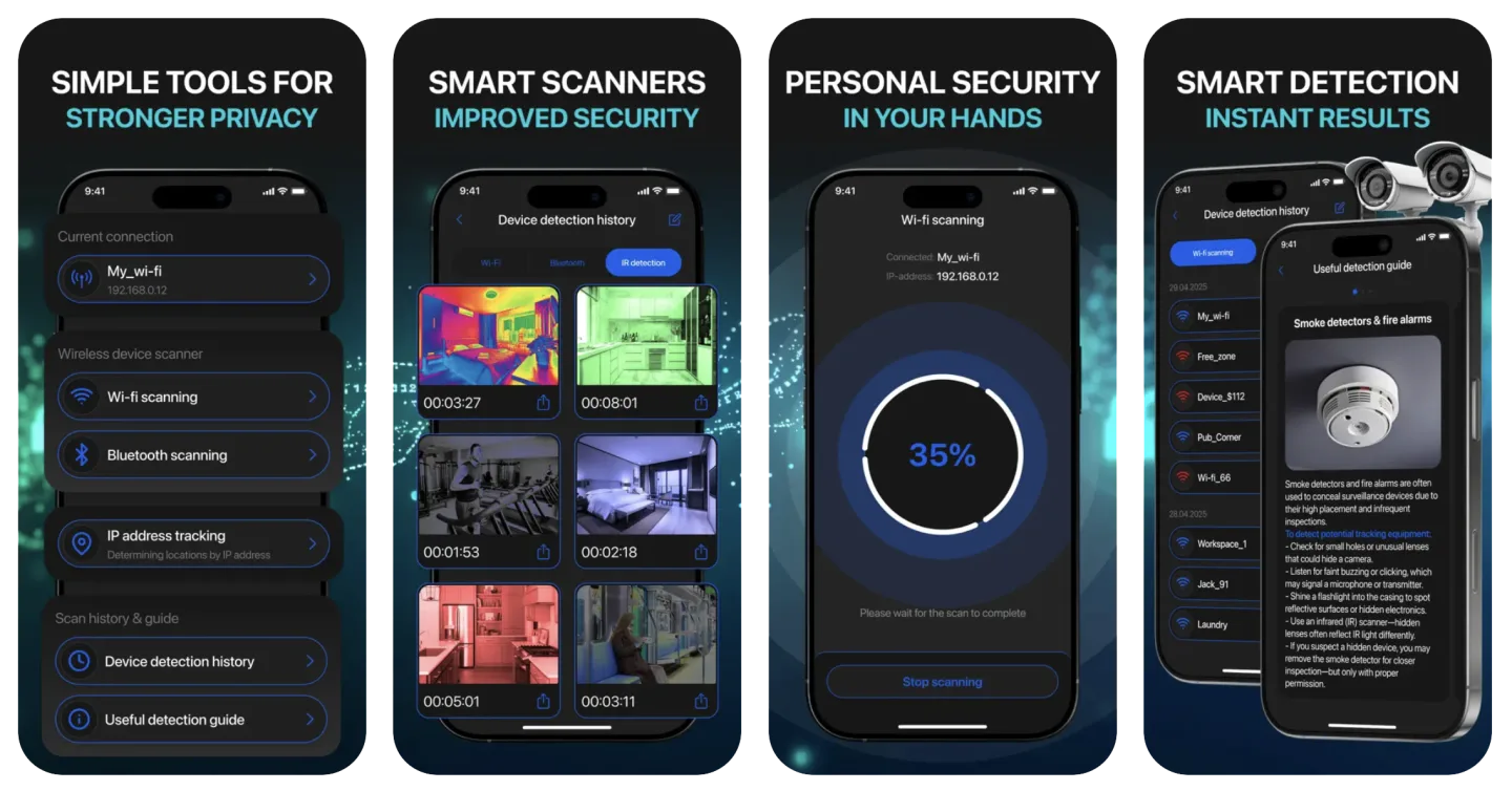 Suspicious Device Cam Detector app listing screenshot
