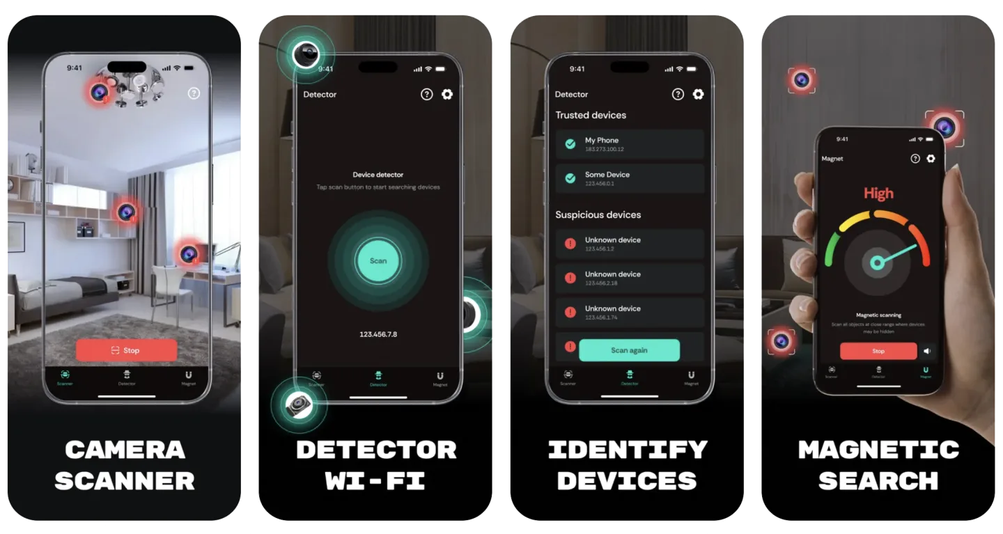 Camera Detector Device Tracker app listing screenshot