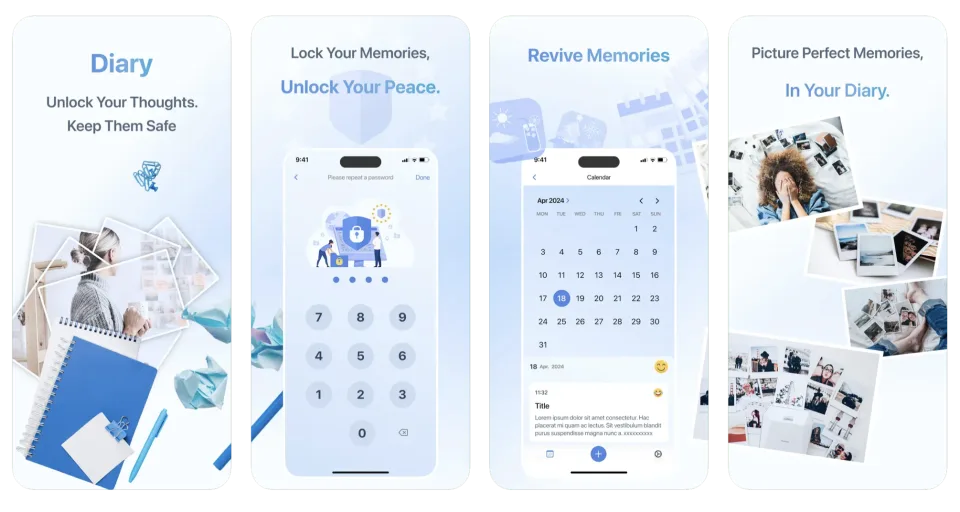 Private Diary & Journal App: a personal password-protected diary app listing thumbnail