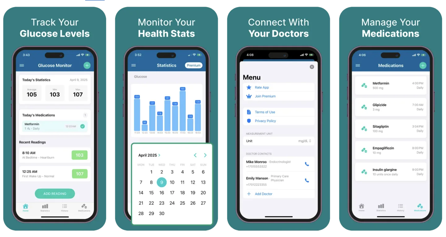 Blood Glucose Monitor: Glum app listing screenshot