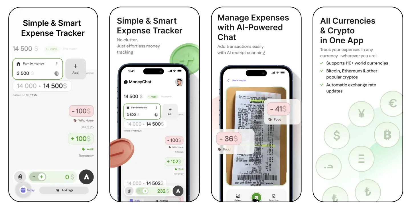 MoneyChat - budget tracker app: AI-Powered budget tracking app app listing screenshot