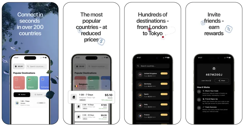 RoamJet: Travel Sim Card app listing thumbnail