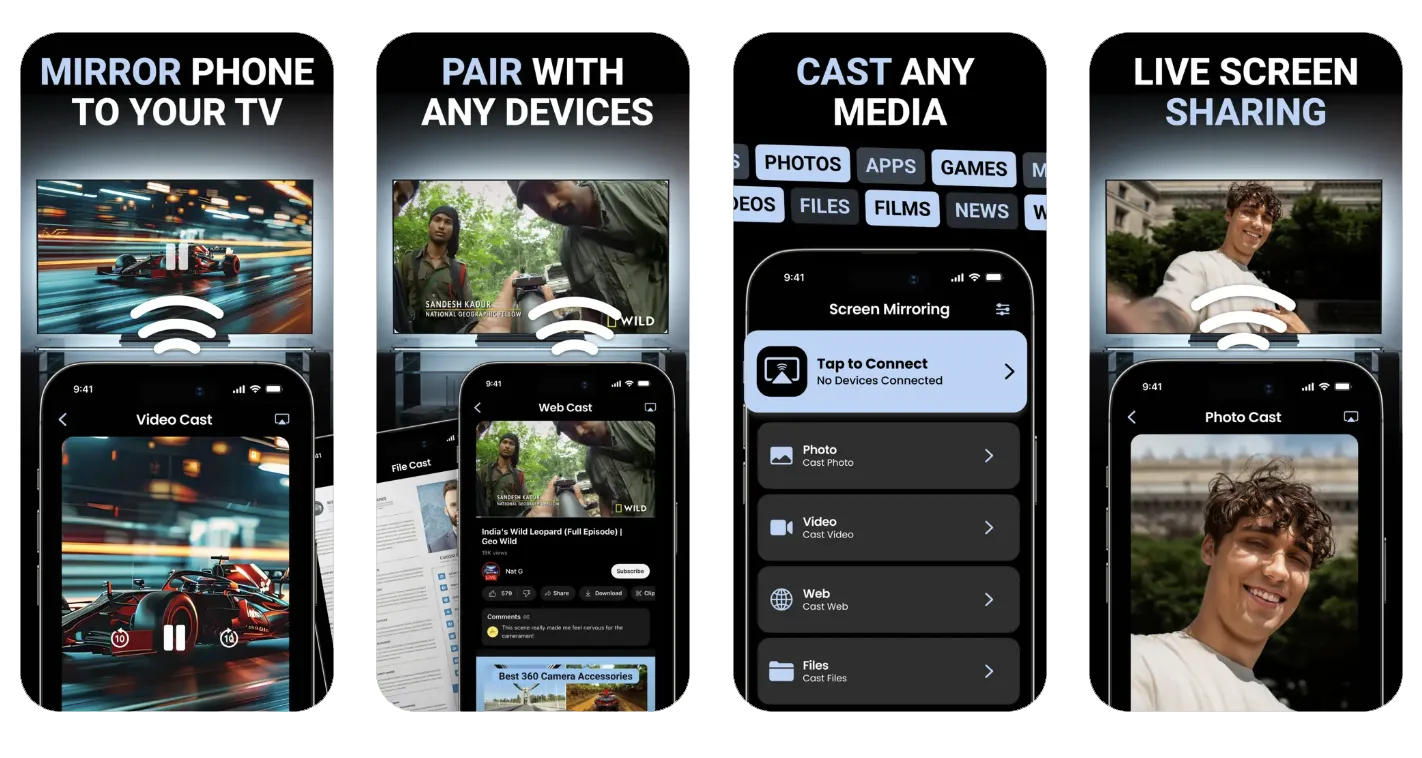 Screen Mirroring. TV Air Cast: screen casting to TV app listing screenshot