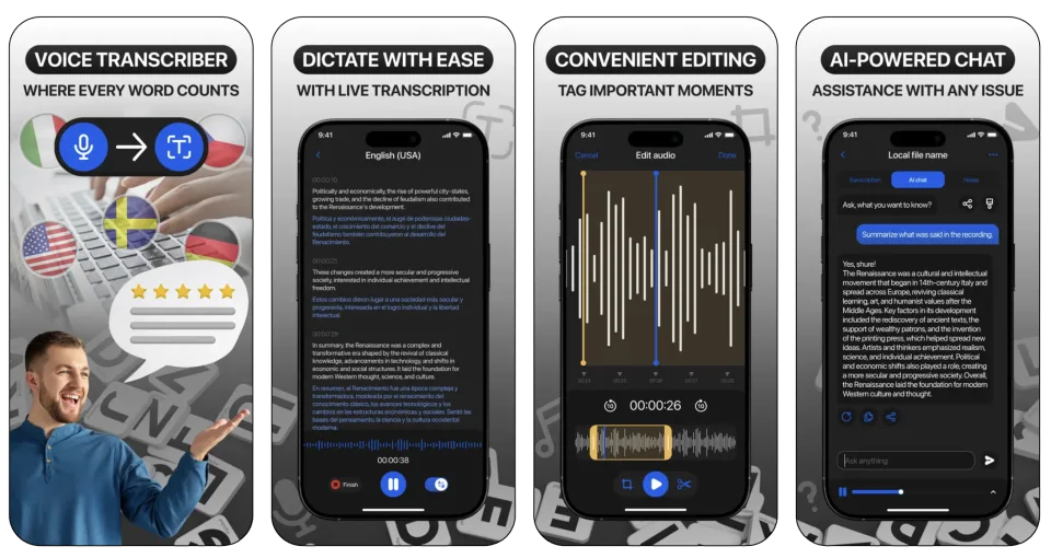 AI Note Taker: Talk Transcribe app listing thumbnail