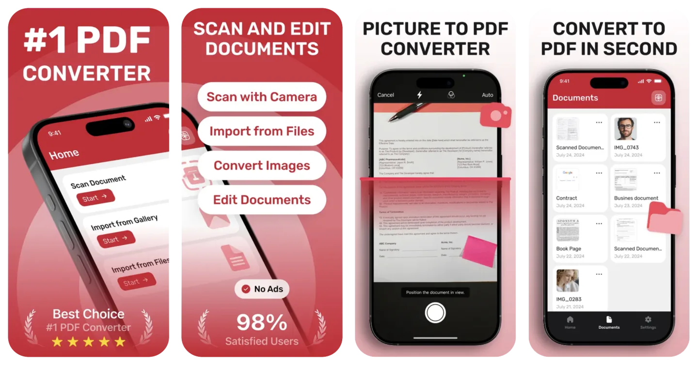 PDF Converter, Photo to PDF app listing screenshot
