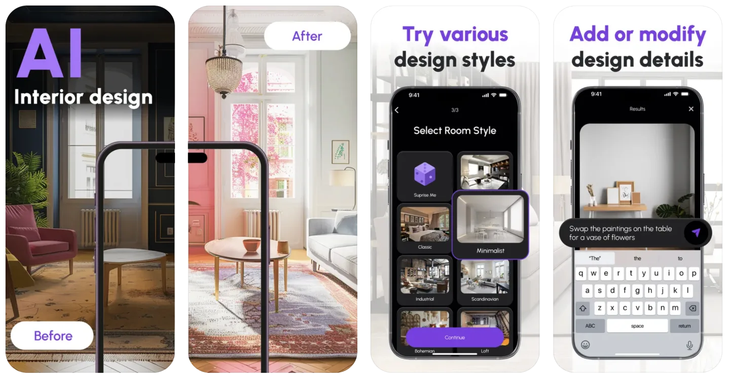 AI Home Design: Room Interior app listing screenshot