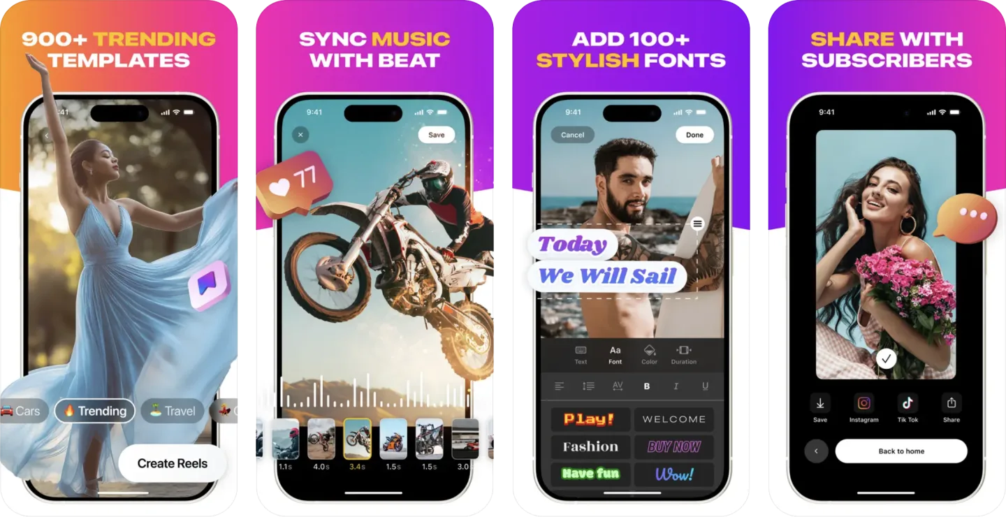 Instagram Reel maker app app listing screenshot