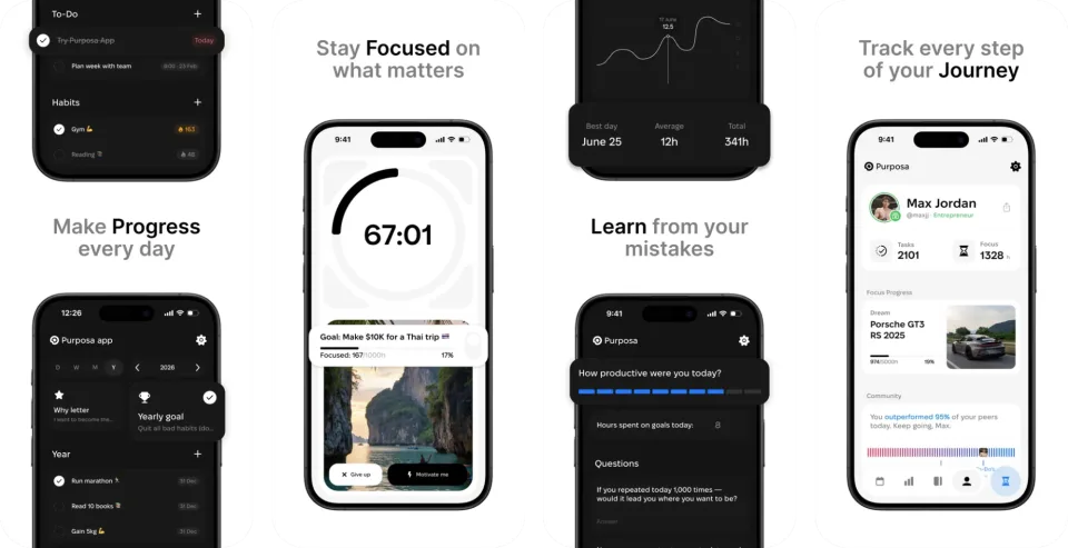Purposa - Chase Your Dreams app listing thumbnail