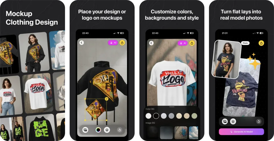 Mockup Clothing Design Tool app listing thumbnail