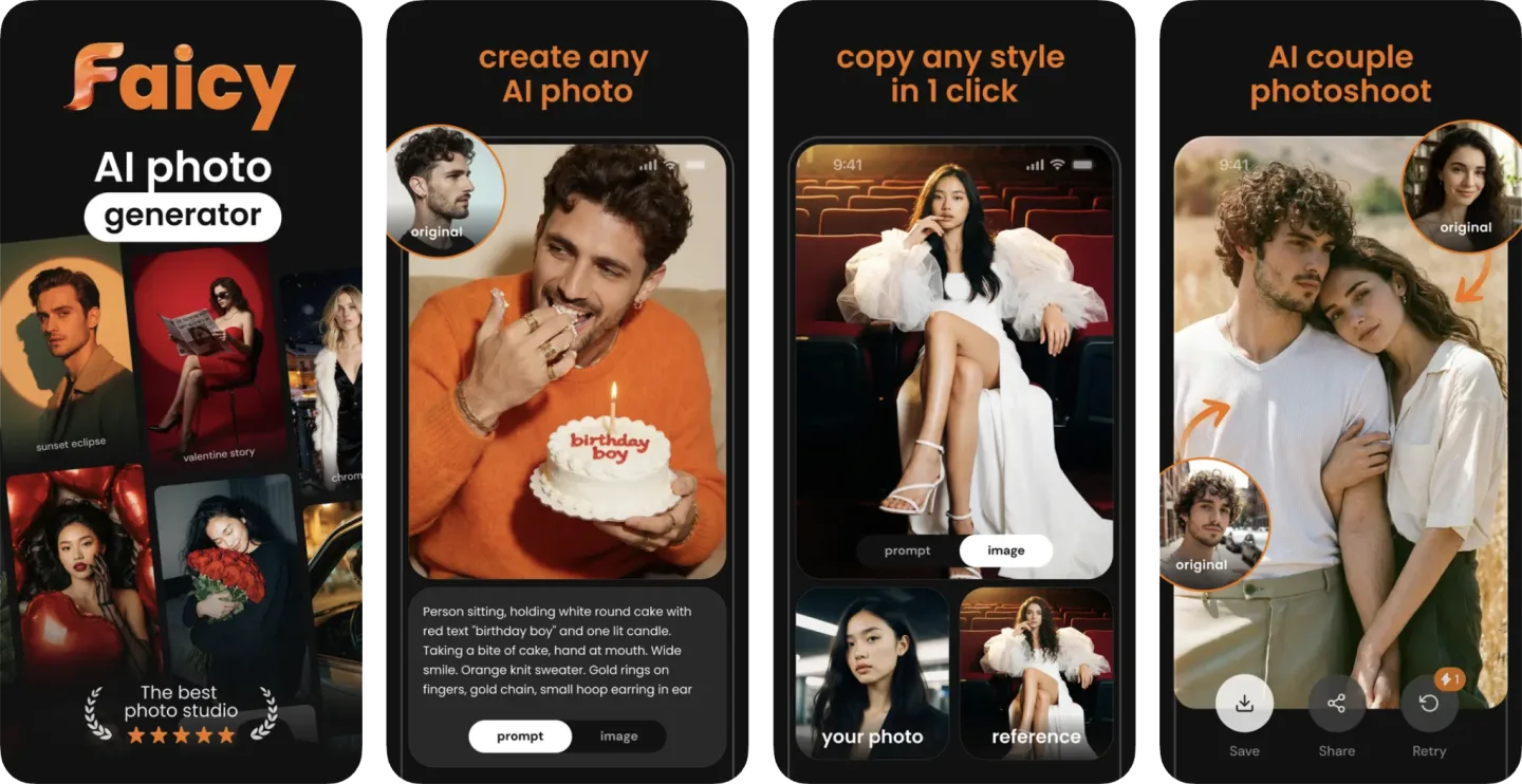 AI Photo Generator: Faicy app listing screenshot