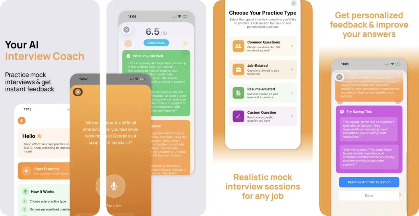 Interview Prep AI - Practice app listing screenshot