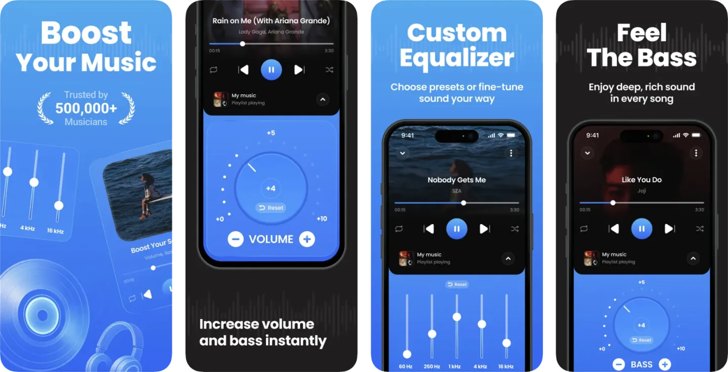 Bass Volume Booster - BassUp app listing screenshot