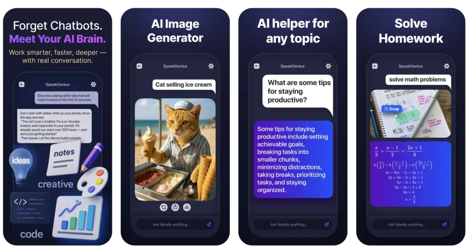SpeakGenius AI Chat Assistant • ChatAI Bot app listing thumbnail