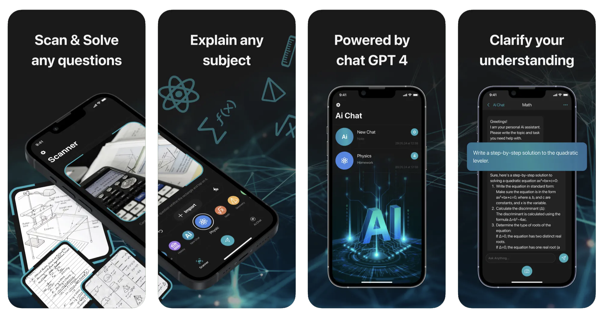 AI Helper: Homework Solve: an AI assistant for solving homework (iOS) app listing screenshot