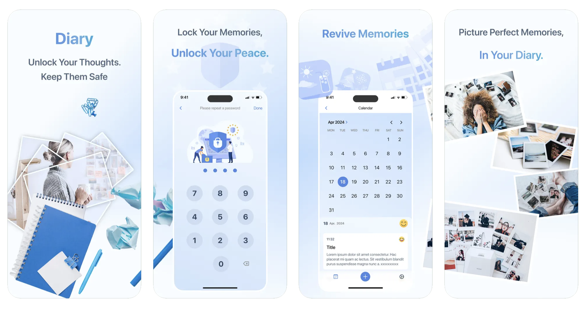 Private Diary & Journal App: a personal password-protected diary (iOS) app listing screenshot