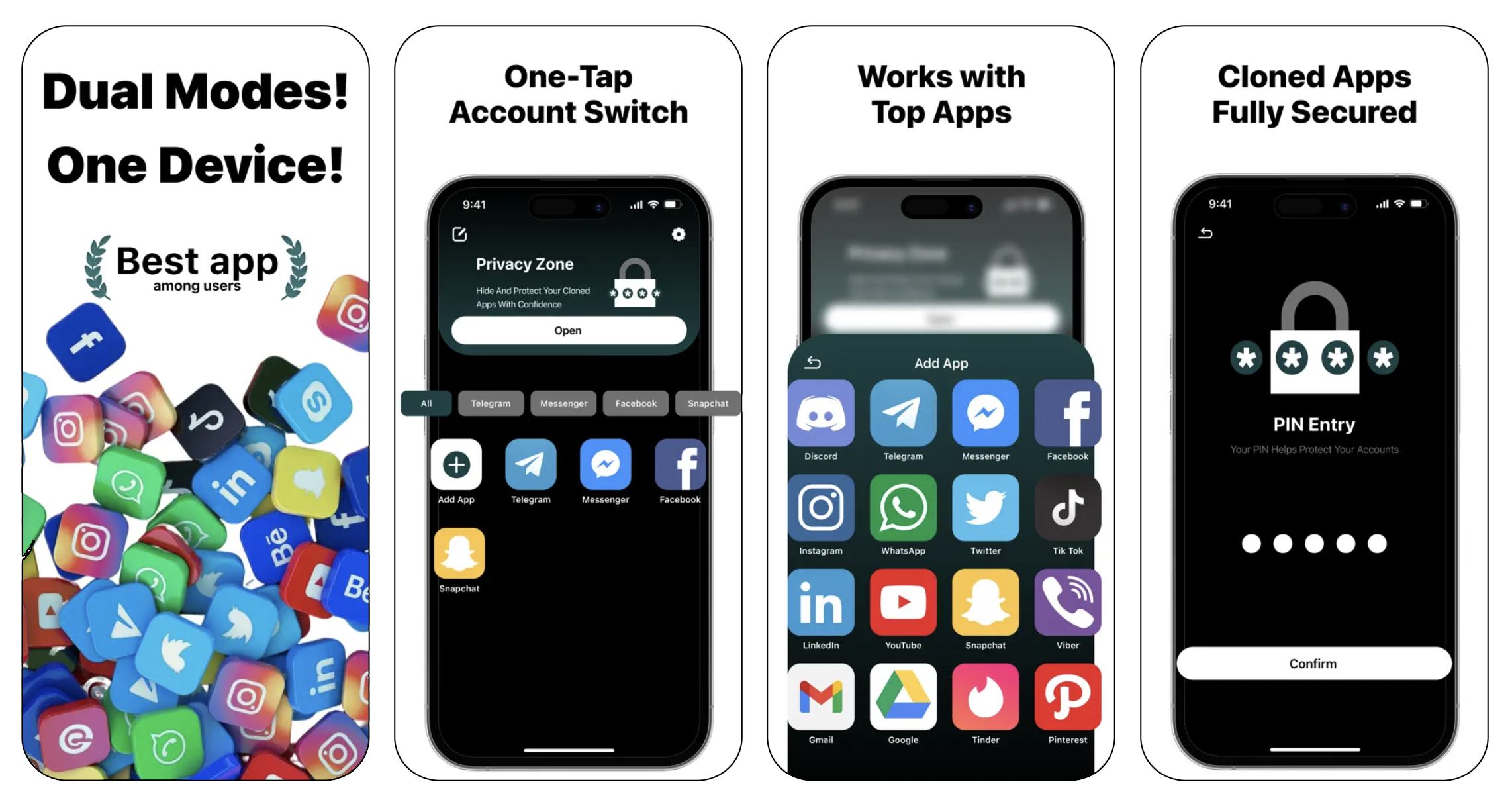 Dual Space / Multiple Accounts (iOS) app listing screenshot
