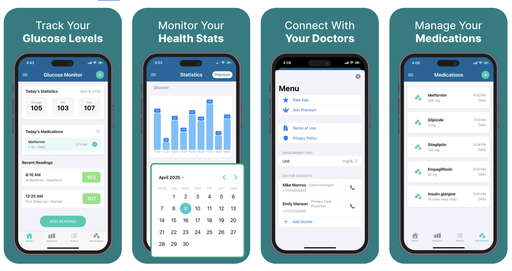 Blood Glucose Monitor: Glum (iOS) app listing screenshot