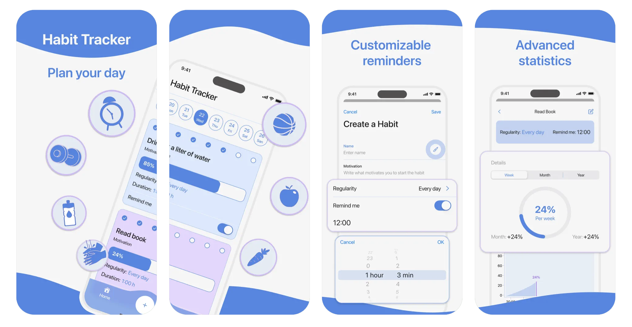 Habit Tracker & Daily Planner: a habit tracker and planner (iOS) app listing screenshot