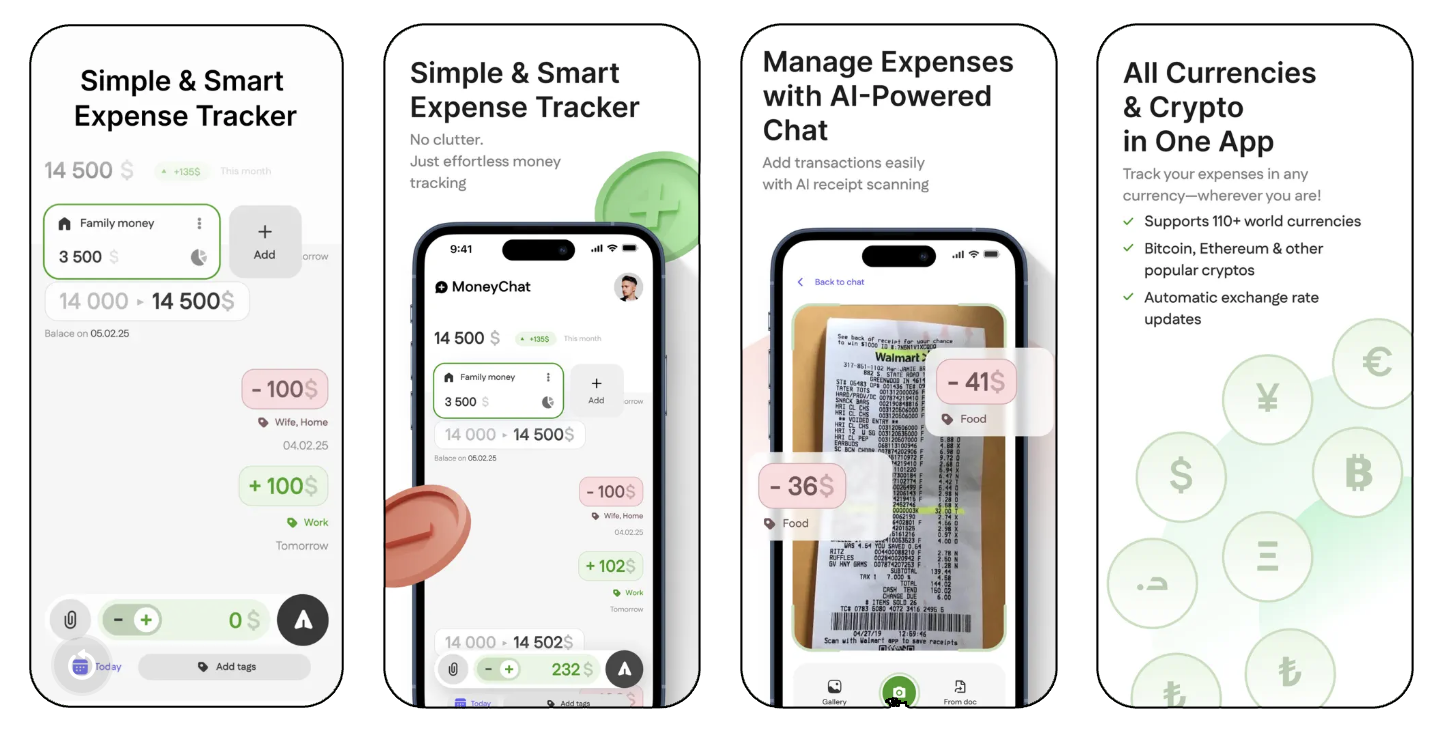 MoneyChat - budget tracker app: AI-Powered budget tracking app (iOS, Android) app listing screenshot