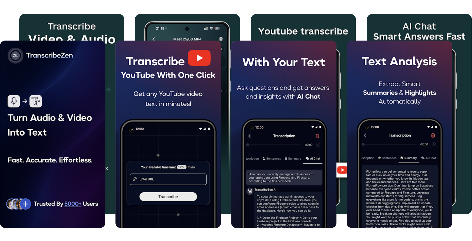 Transcribe Video & Audio Bundle (Android & iOS) app listing screenshot
