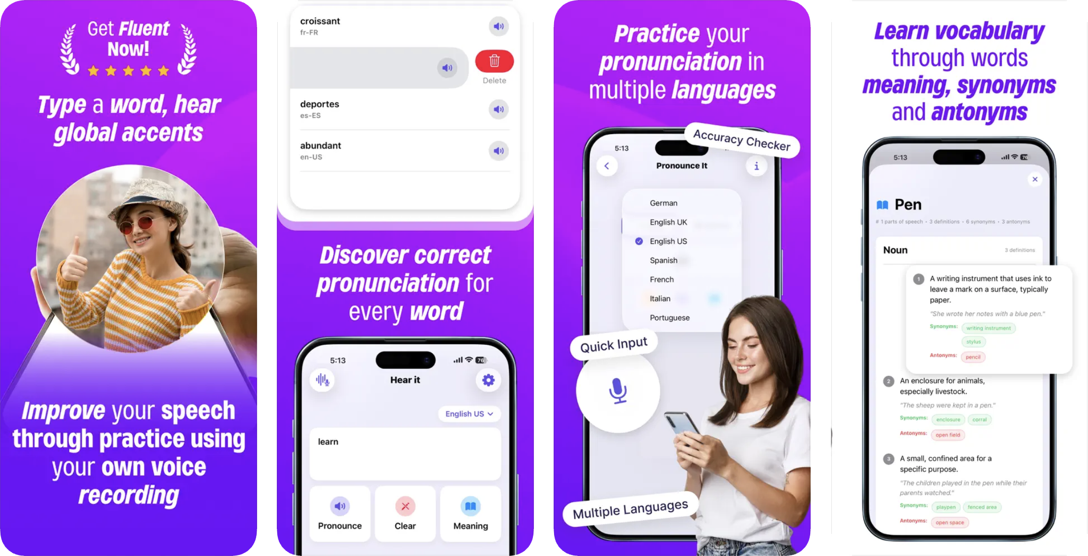 Pronounce words: Hear it. (iOS) app listing screenshot