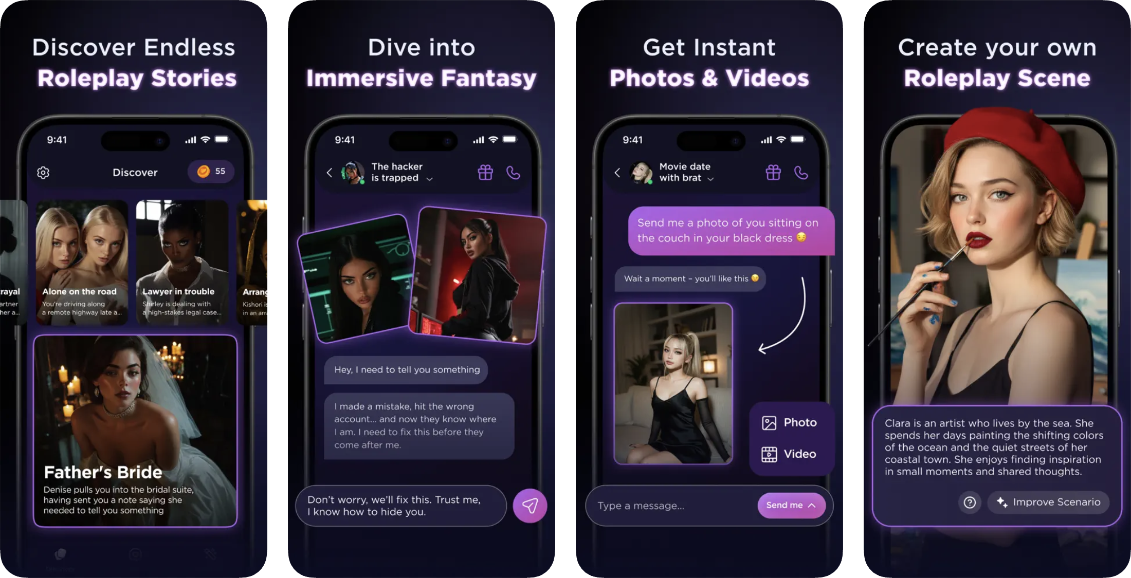 Lovevo: AI Roleplay Platform (iOS, Android) app listing screenshot