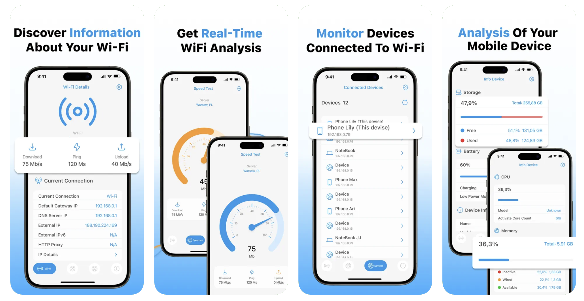 WiFi Analyzer: Network Master: a utility for analyzing Wi-Fi networks (iOS) app listing screenshot