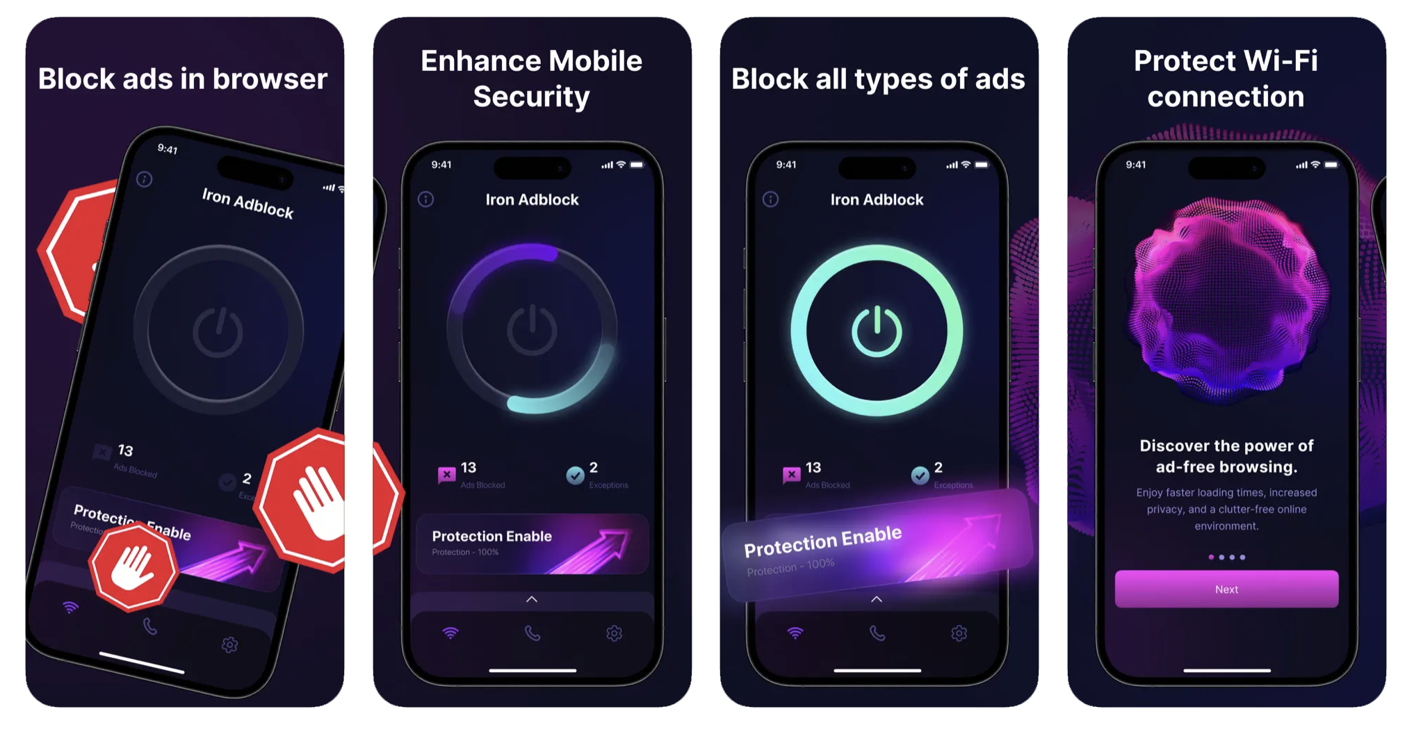 Iron Blocker: Browser AdBlock (iOS) app listing thumbnail