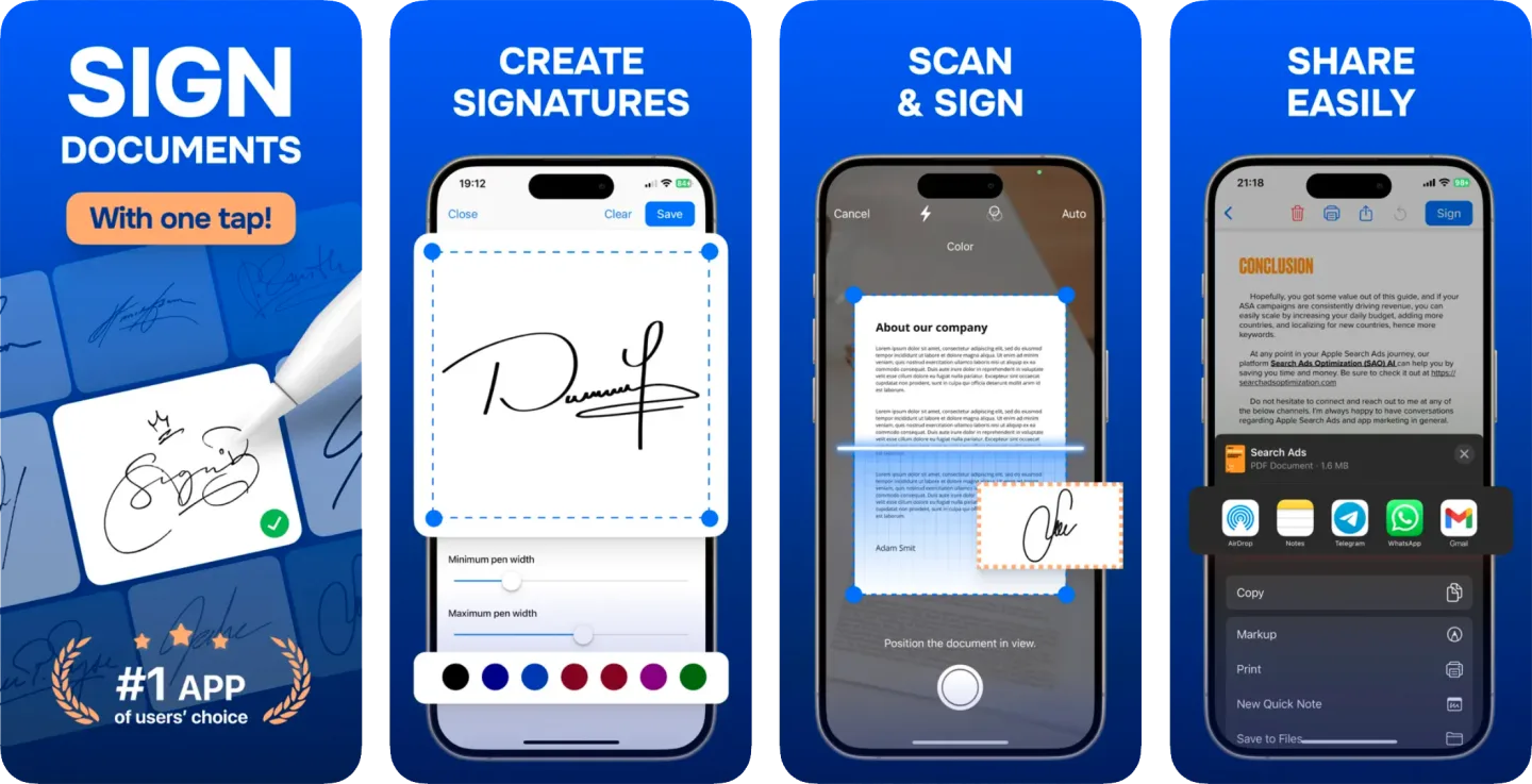 Sign Documents - eSign PDF app listing screenshot