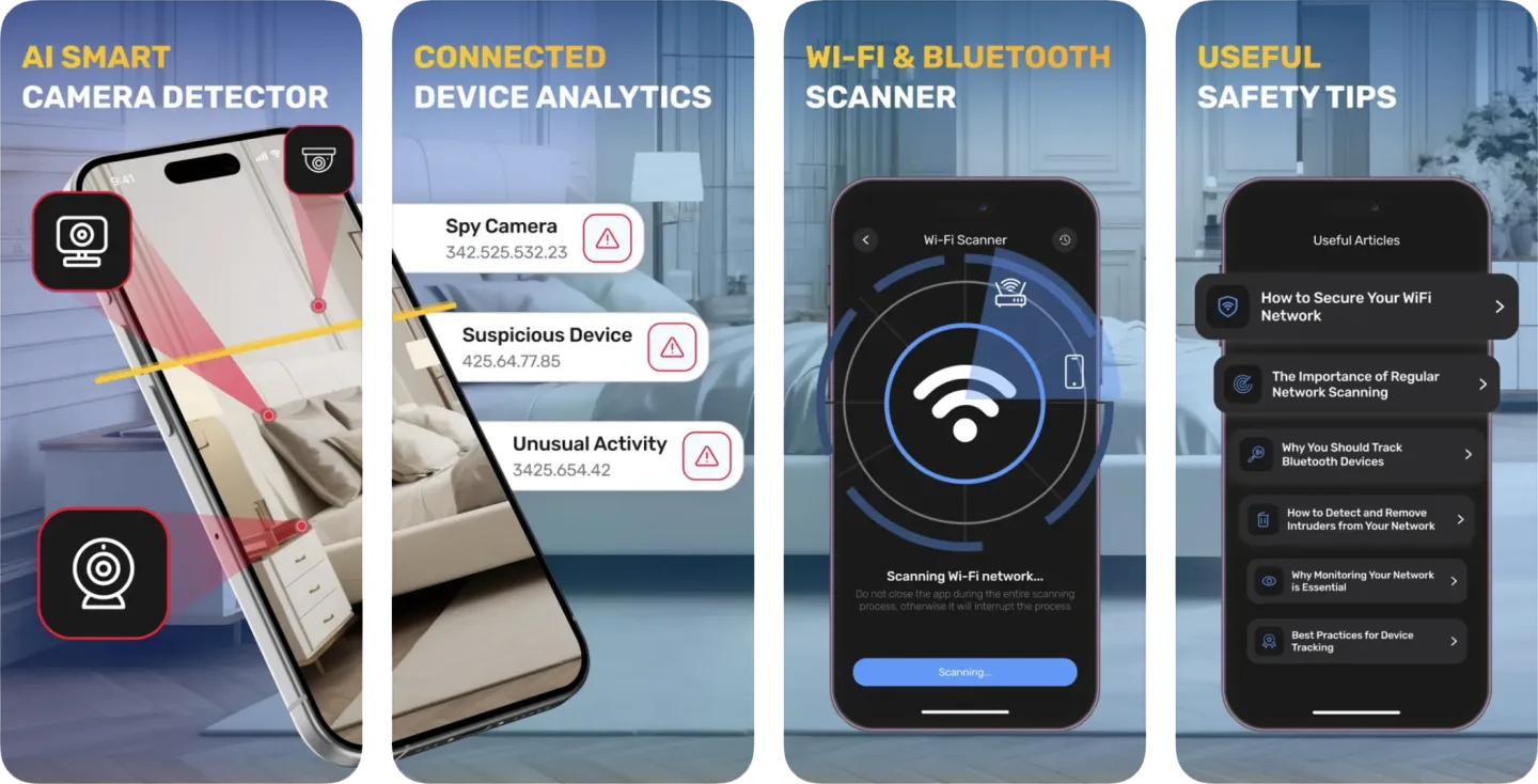 Wize: Hidden Camera Detector app listing screenshot