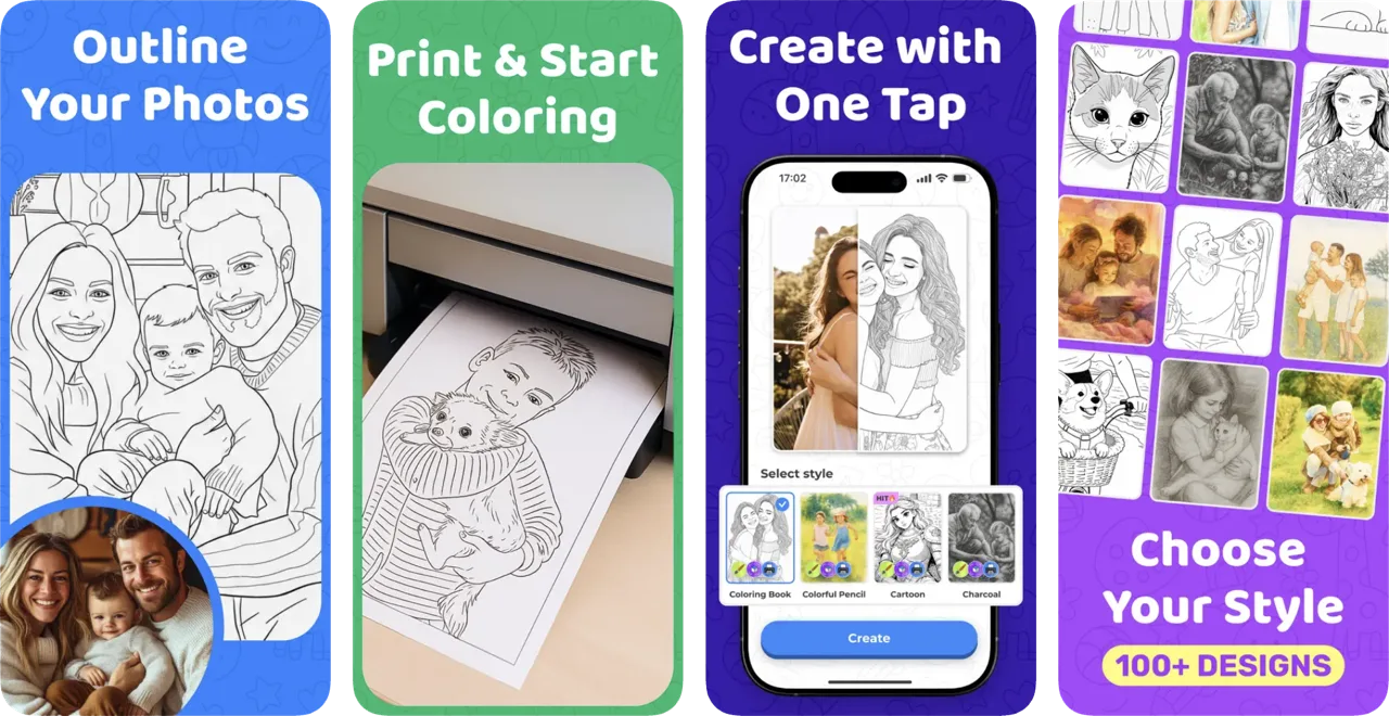 Sketchfy: Coloring Book Maker app listing screenshot