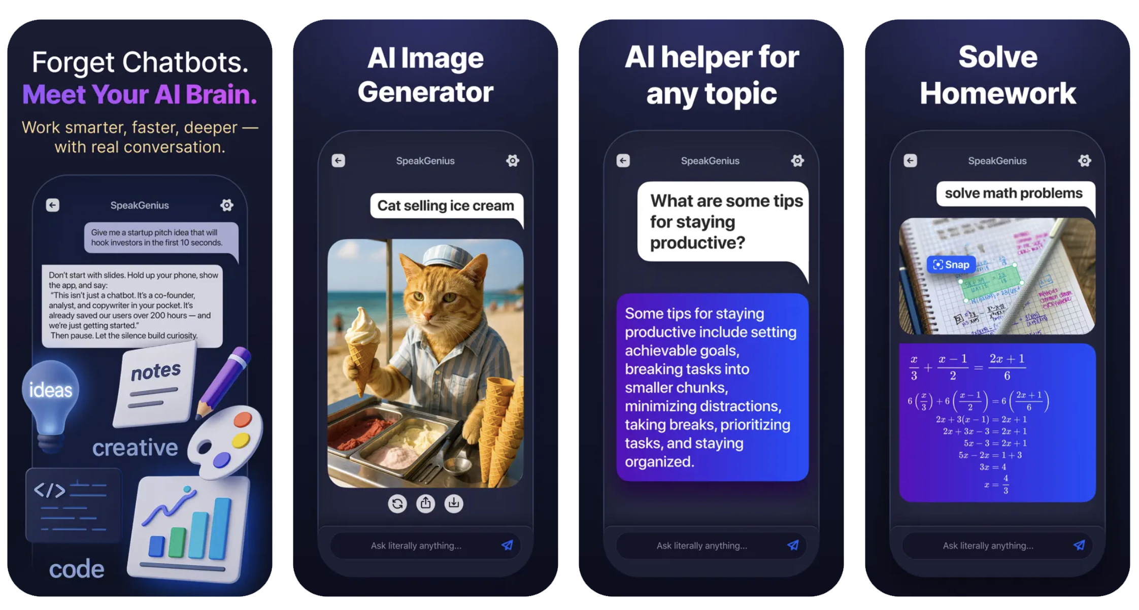 SpeakGenius AI Chat Assistant • ChatAI Bot (iOS) app listing thumbnail